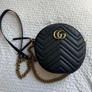 Gucci Mini Marmont Matelasse Round Shoulder Bag